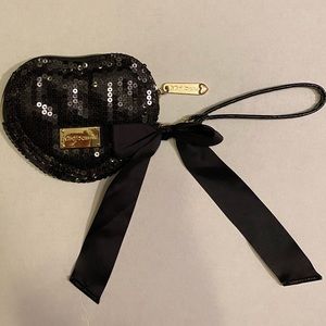 Betsey Johnson Black Sequin Clutch NWOT